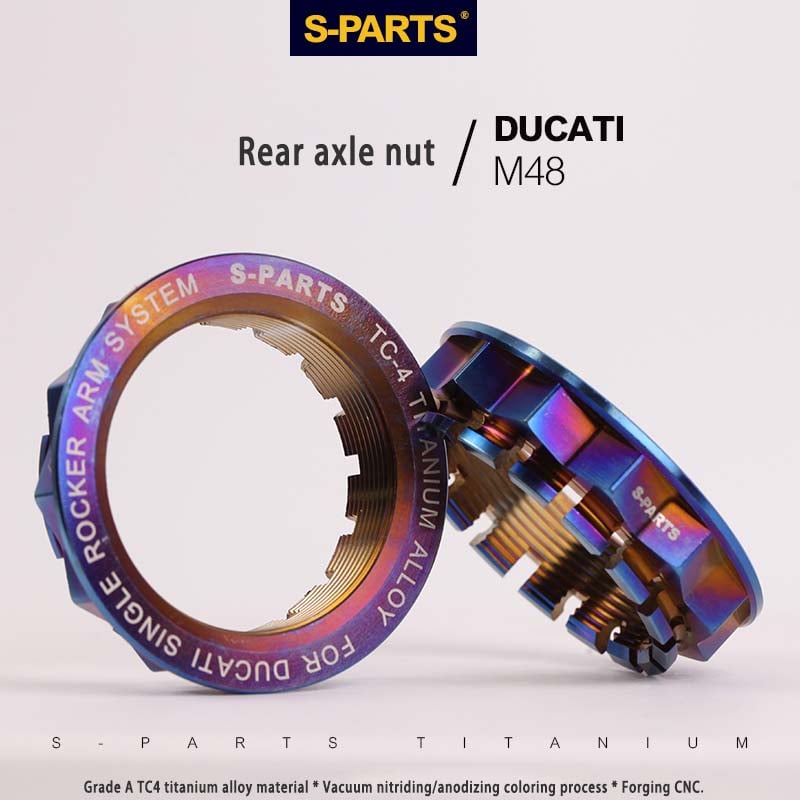 S-parts Écrous d’essieu arrière M48 V4/V2 / ressort de collier Street Fighter