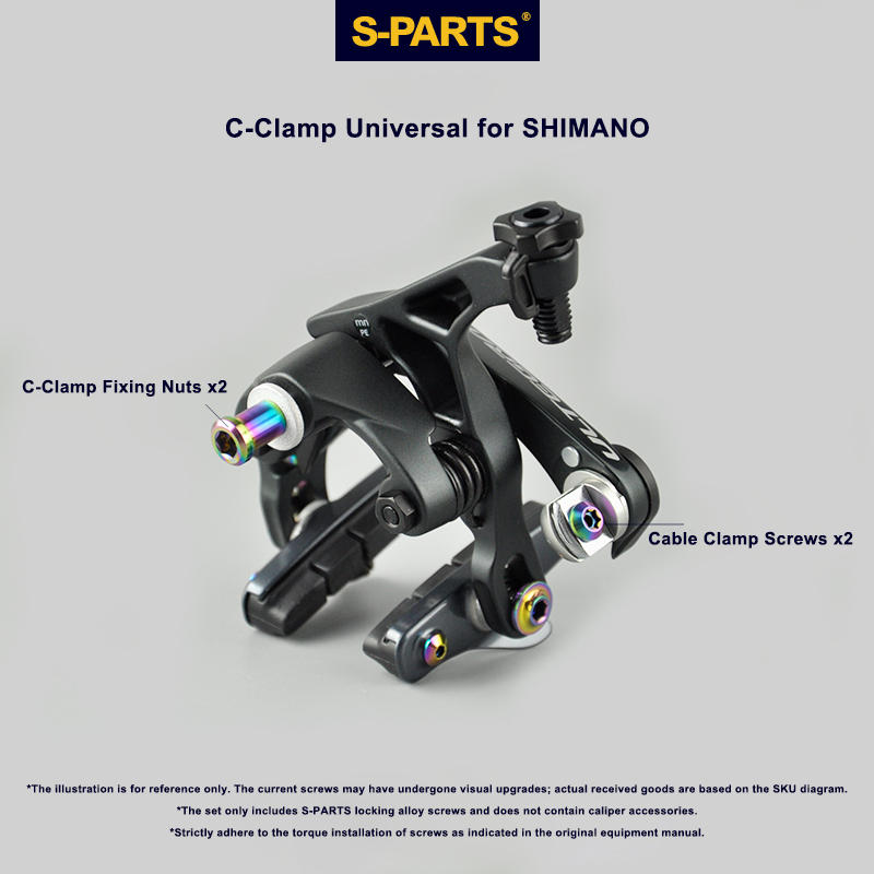 Kit viti in lega di titanio S-PARTS per SHIMANO C-Brake - Dadi di fissaggio pastiglie freno e leva di rilascio