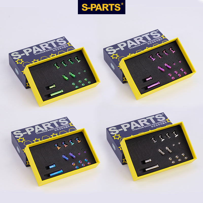 Kit viti in lega di titanio S-PARTS per SHIMANO C-Brake - Dadi di fissaggio pastiglie freno e leva di rilascio