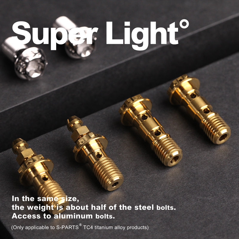 PARTS A3 titanium alloy M10 single hole tubing screw 1.0 screw electric motorcycle double hole combination tubing