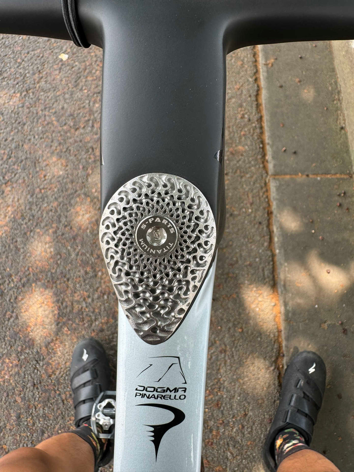 Tappo attacco manubrio in titanio stampato in 3D, adatto per manubri da bici Pinarello Most da strada integrati, 1 pz.