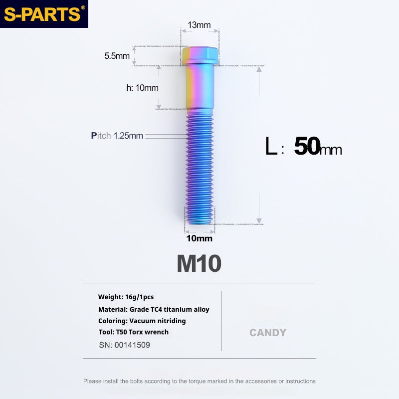 SPARTS A3 Serie M10 L20-60mm D13 P1.5-P1.25Titanio Viti Moto Auto
