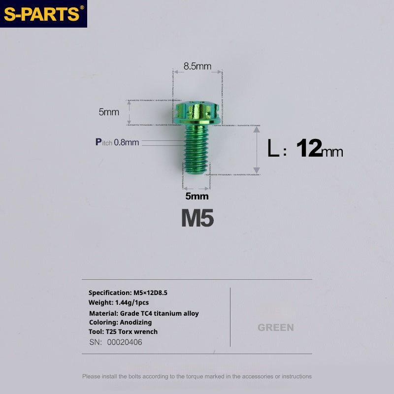 SPARTS Vis Titane Série A3 M5 L06-110mm pour Moto et Auto