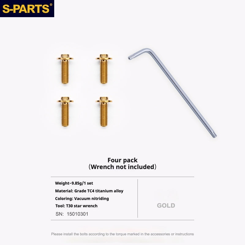 S-PARTS Conjunto de Parafusos de Titânio Cabeça Guarda-Chuva para Capacete ARAI RAPIDE-NEO | Parafusos M6 com Chave T30 | 6 Cores Disponíveis