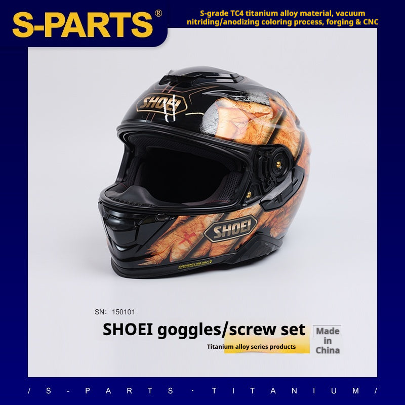 SPARTS CONJUNTO DE PARAFUSOS DE TITÂNIO PARA FIXAÇÃO DO MECANISMO DO VISOR CAPACETE DE MOTOCICLETA SHOEI Z7Z8 X14 GTAIRGTAIR2