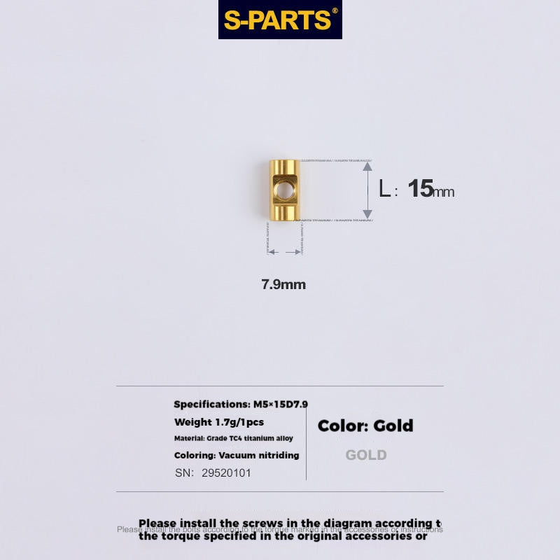S-PARTS Parafusos de Titânio M5 x 30/35/40/47mm & Porca Cilíndrica & Arruela para Canote de Selim de Bicicleta