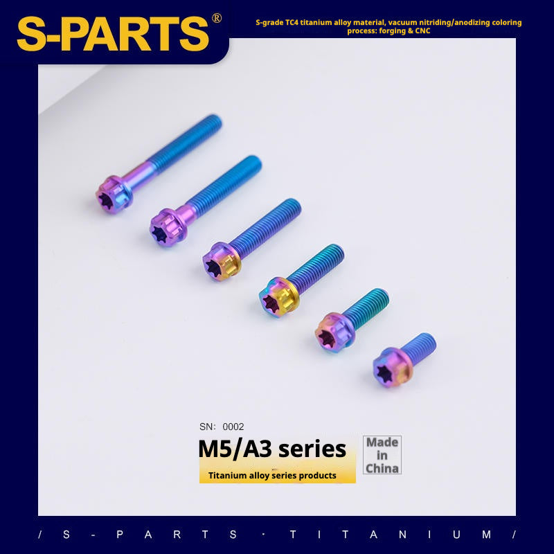 SPARTS Parafusos de Titânio Coloridos Candy Série A3 M5 L06-95mm para Motocicleta/Automóvel