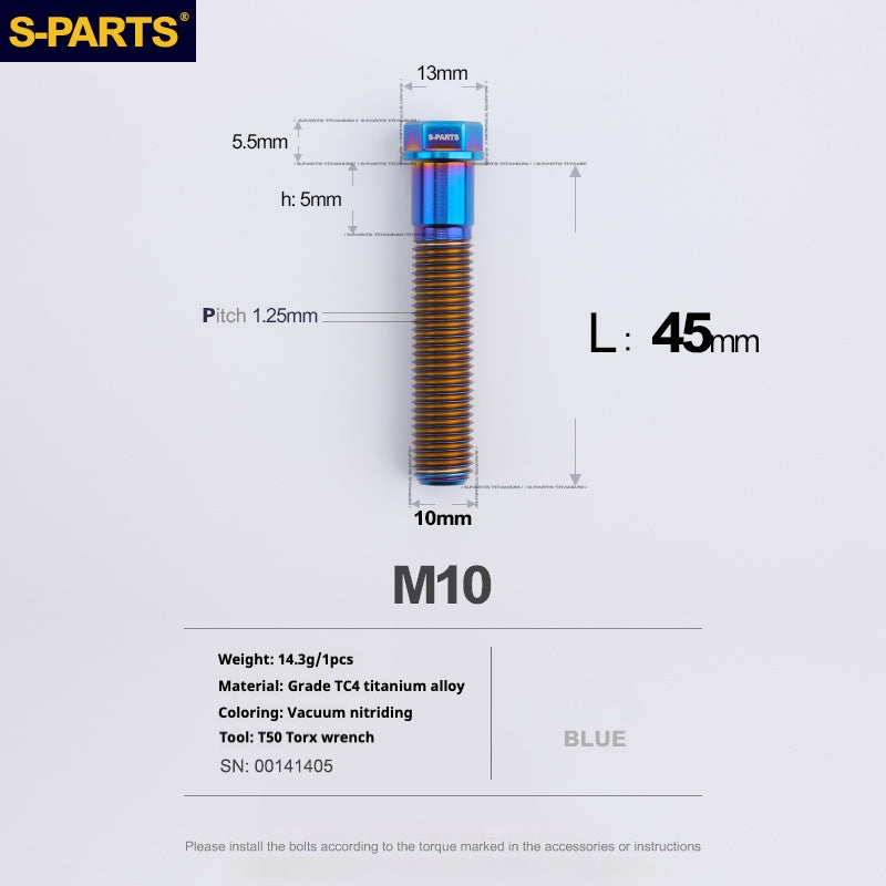 SPARTS A3 Serie M10 L20-60mm D13 P1.5-P1.25Titanio Viti Moto Auto