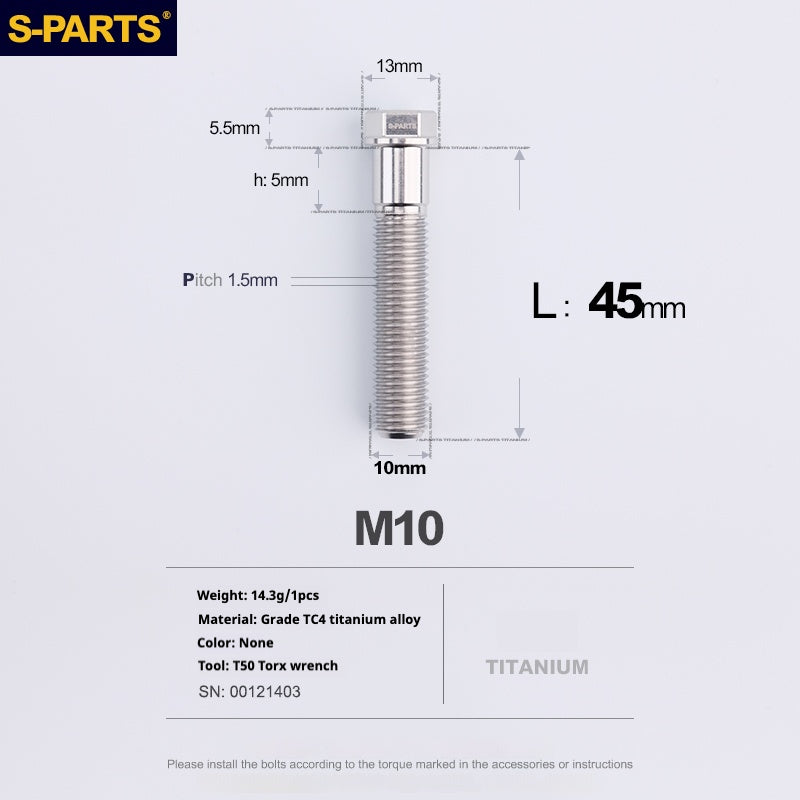 SPARTS A3 Serie M10 L20-60mm D13 P1.5-P1.25Titanio Viti Moto Auto