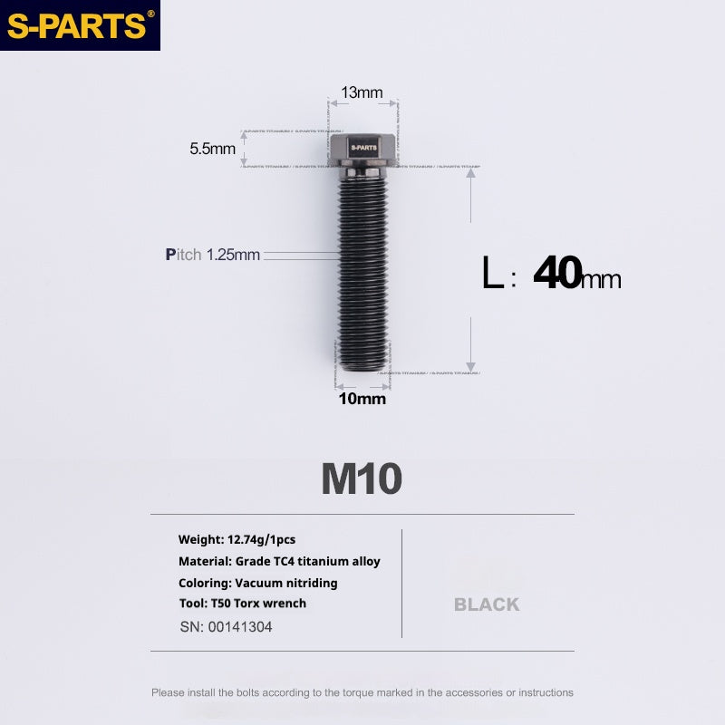 SPARTS A3 Serie M10 L20-60mm D13 P1.5-P1.25Titanio Viti Moto Auto