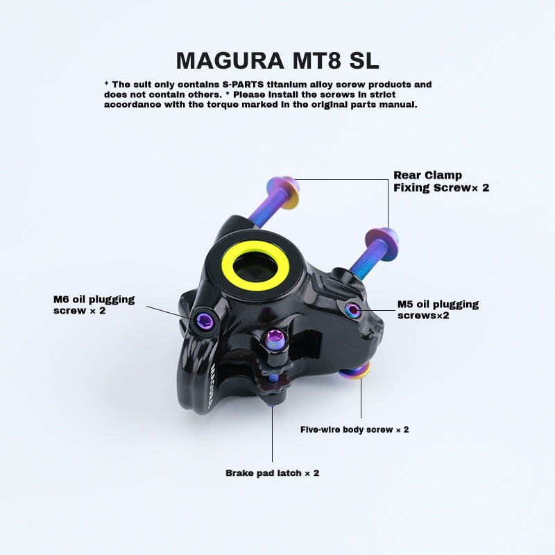 Set di viti per freni a disco in lega di titanio S-PARTS per MAGURA MT8 SL FM