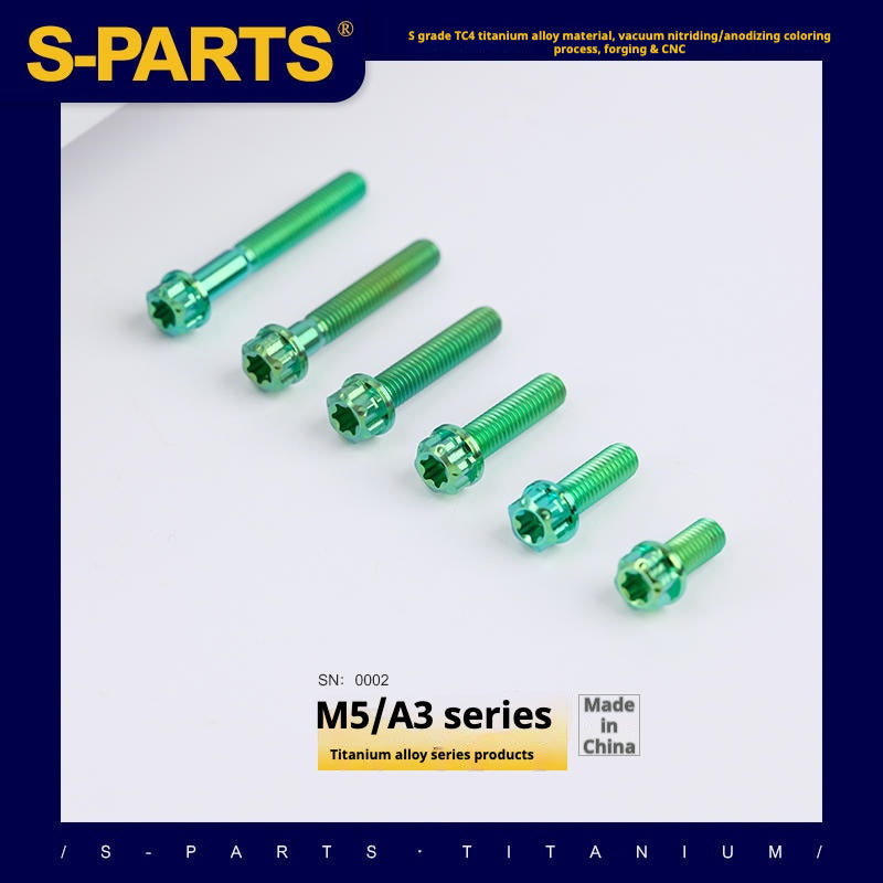 SPARTS Verde Série A3 M5 L06-110mm Parafusos de Titânio para Moto e Carro