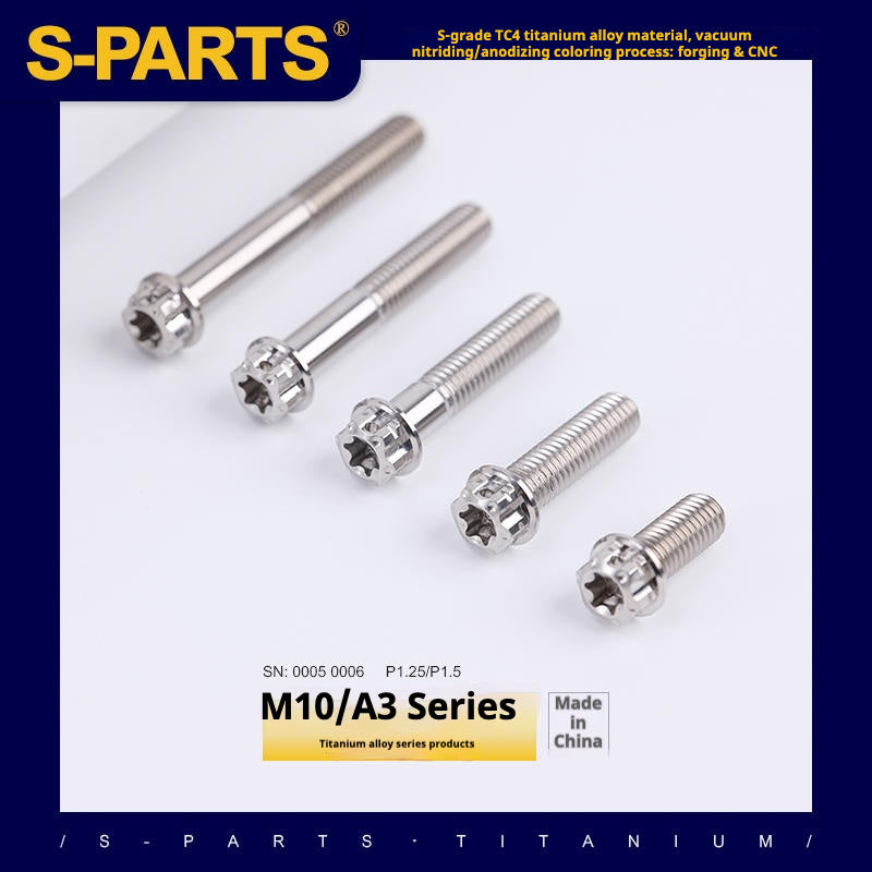 SPARTS Parafusos de Titânio Cor Titânio Série A3 M10 L12-120mm para Motocicleta/Auto