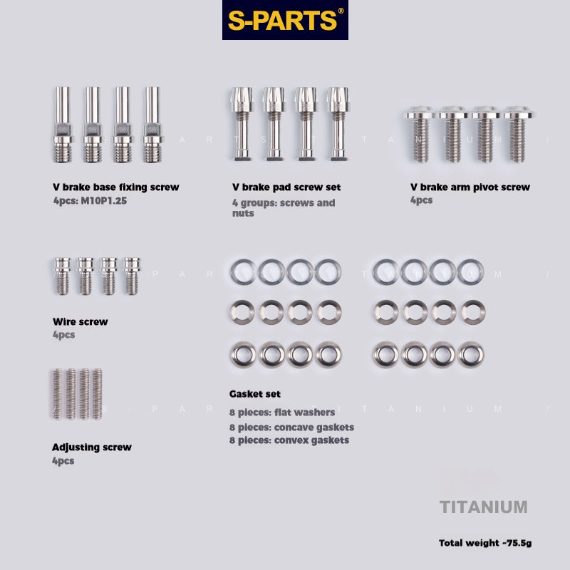 Serie di viti per freni a V in lega di titanio S-PARTS per Litepro