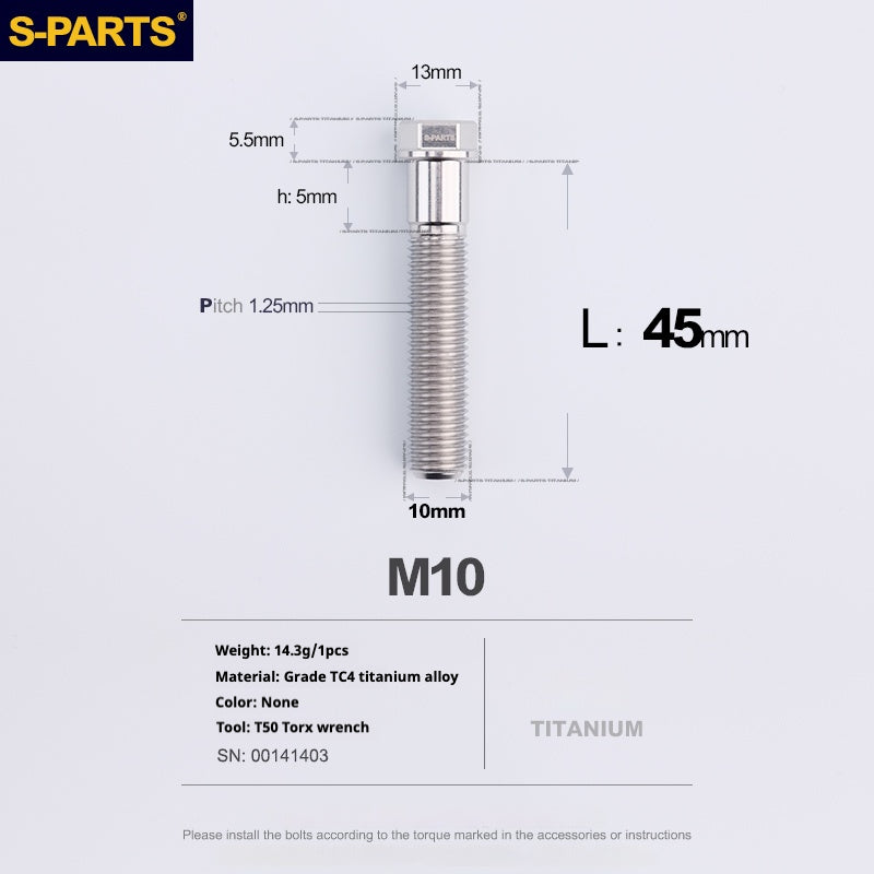 SPARTS A3 Serie M10 L20-60mm D13 P1.5-P1.25Titanio Viti Moto Auto