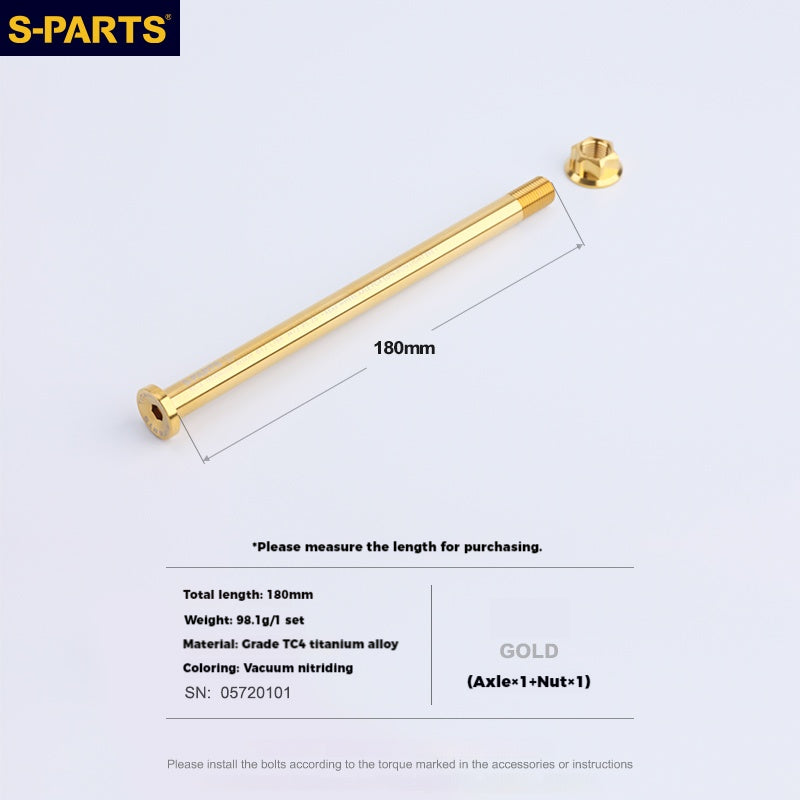 Asse ruota posteriore in lega di titanio Sur-Ron Light Bee S-PARTS e dado abbinato