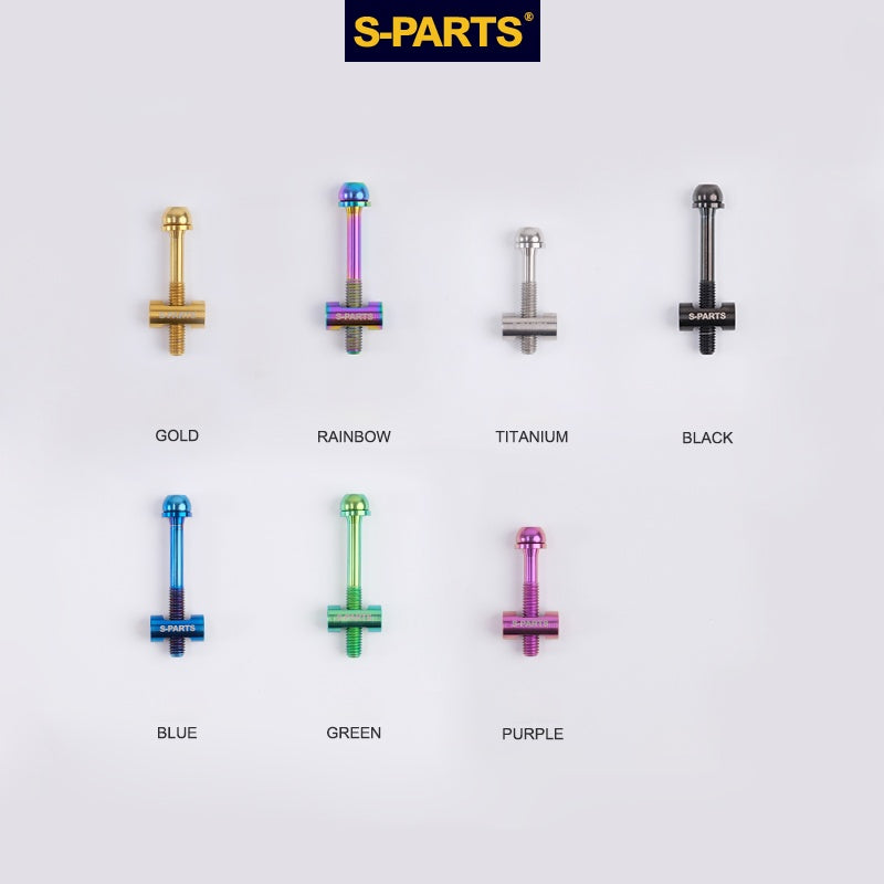 S-PARTS Parafusos de Titânio M5 x 30/35/40/47mm & Porca Cilíndrica & Arruela para Canote de Selim de Bicicleta