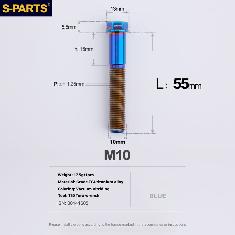 SPARTS A3 Serie M10 L20-60mm D13 P1.5-P1.25Titanio Viti Moto Auto