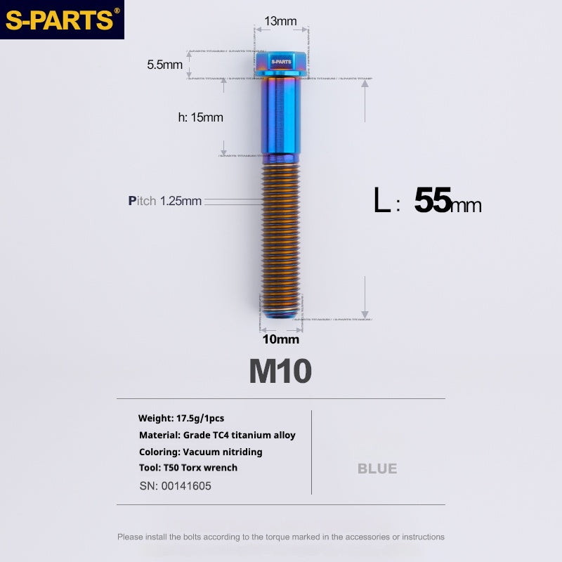 SPARTS A3 Serie M10 L20-60mm D13 P1.5-P1.25Titanio Viti Moto Auto