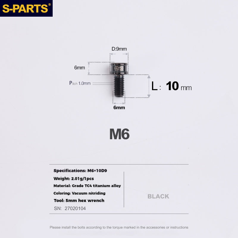 S-PARTS Lega di Titanio Cambio Freno Blocco Linea Mountain Road Bicicletta Deragliatore Anteriore Deragliatore Posteriore Vite di Compressione