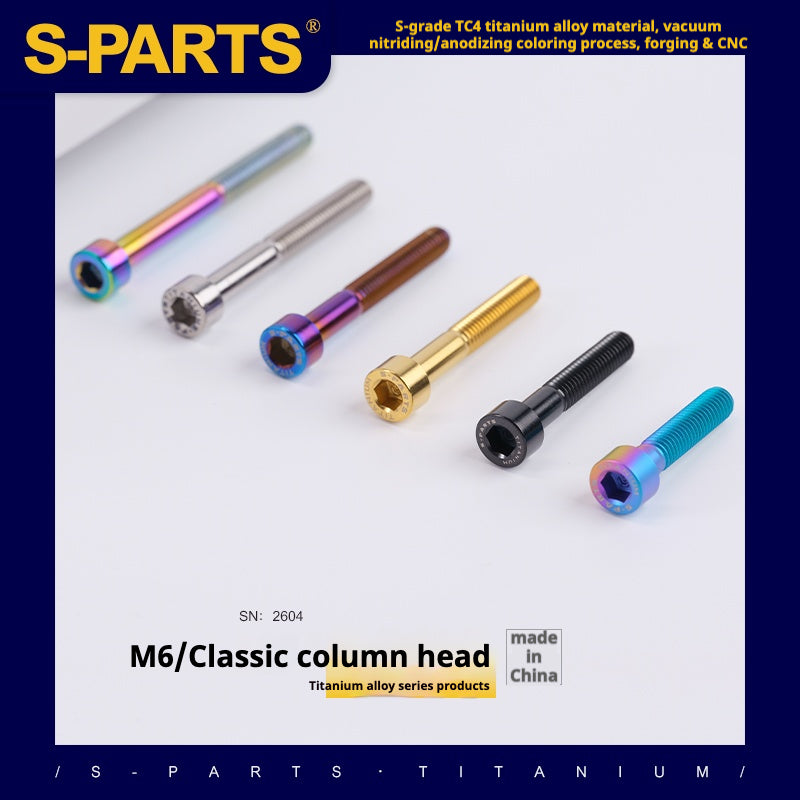 S-PARTS M6x30/40/35/50/60/70 Coperchio cuffia Pinza freno a disco Vite testa stelo in lega di titanio