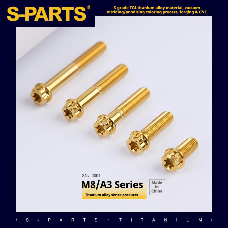 SPARTS A3 Serie M8 L10-120mm Viti in titanio dorato per motociclette e auto
