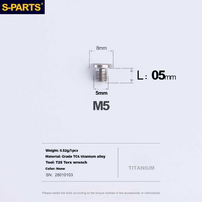 S-PARTS Parafusos do Bocal de Óleo em Liga de Titânio Alavancas de Freio para Mountain Shimano Sram TRP Alavancas de Câmbio Road Shimano