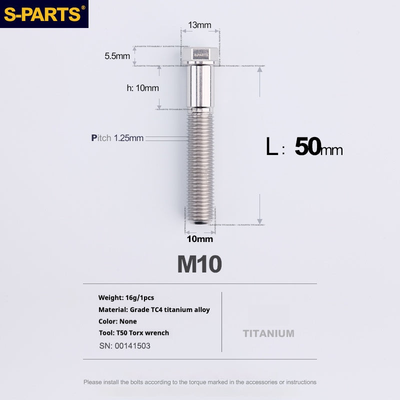 SPARTS A3 Serie M10 L20-60mm D13 P1.5-P1.25Titanio Viti Moto Auto