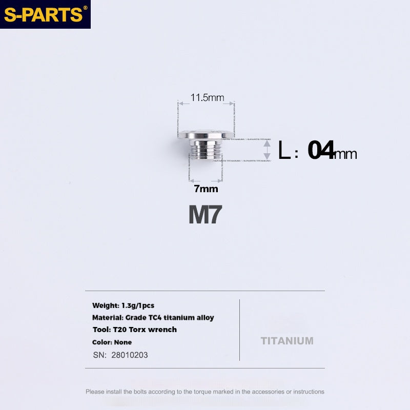 S-PARTS Parafusos do Bocal de Óleo em Liga de Titânio Alavancas de Freio para Mountain Shimano Sram TRP Alavancas de Câmbio Road Shimano