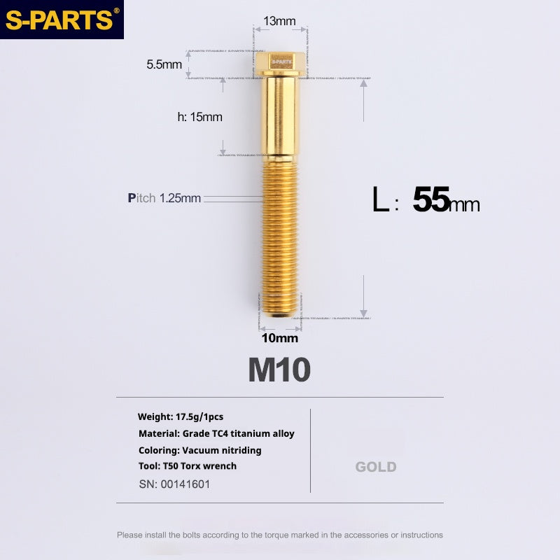 SPARTS A3 Serie M10 L20-60mm D13 P1.5-P1.25Titanio Viti Moto Auto