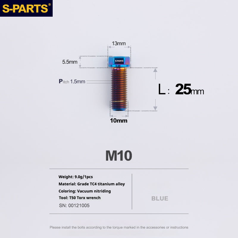 SPARTS A3 Serie M10 L20-60mm D13 P1.5-P1.25Titanio Viti Moto Auto