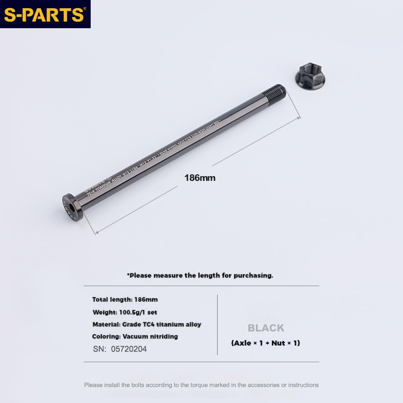 Asse ruota posteriore in lega di titanio Sur-Ron Light Bee S-PARTS e dado abbinato