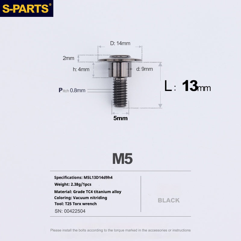 SPARTS A3 Umbrella Head Step Series M5 Viti in titanio nero per motociclette e auto