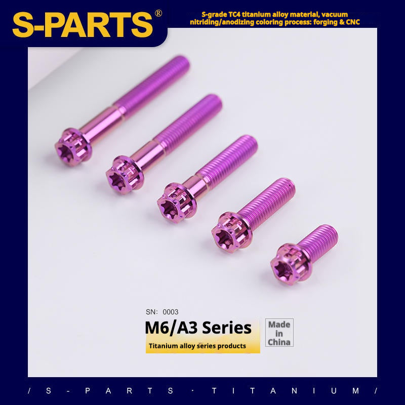 SPARTS Série A3 M6 L08-120mm Parafusos Titânio Roxo para Motocicleta/Automóvel