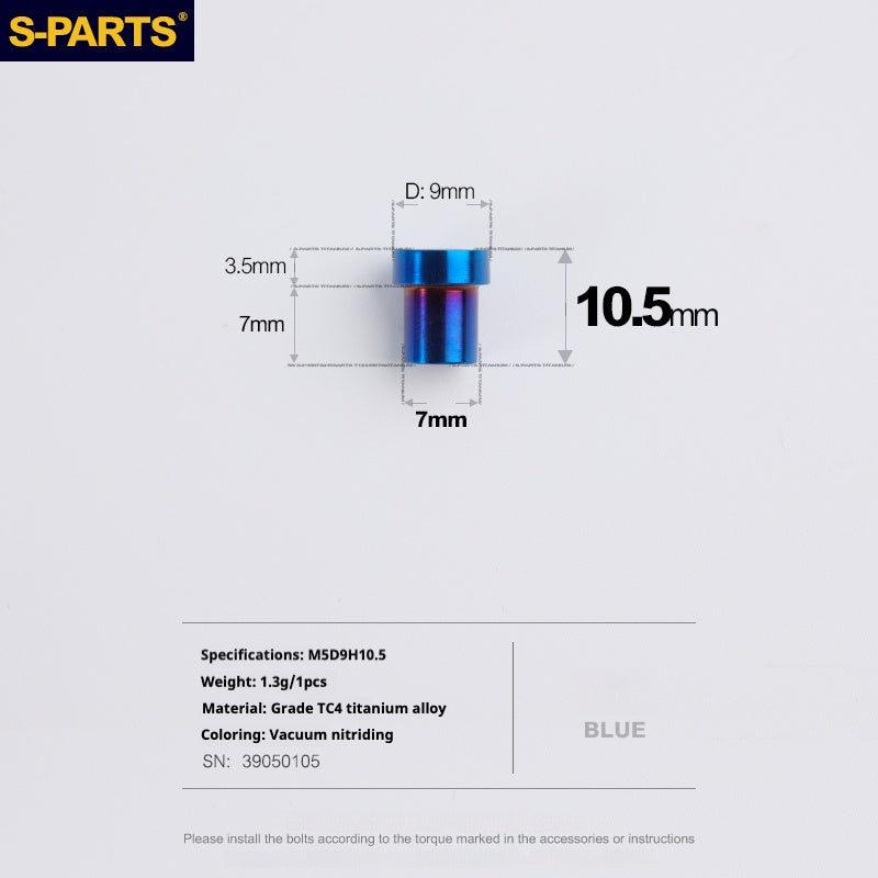 Parafuso Lock-On de Titânio S-PARTS para Guidão/Avanço Integrado /Stem | Factor Black Inc Roval SL Cockpit Bontrager XXX Parafuso Titânio