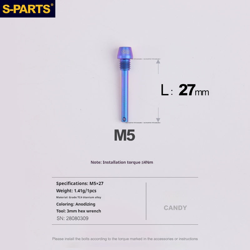 S-PARTS Titanium Brake Pad Pin Retainer for Shimano Sram Magura HOPE  Disc Brake