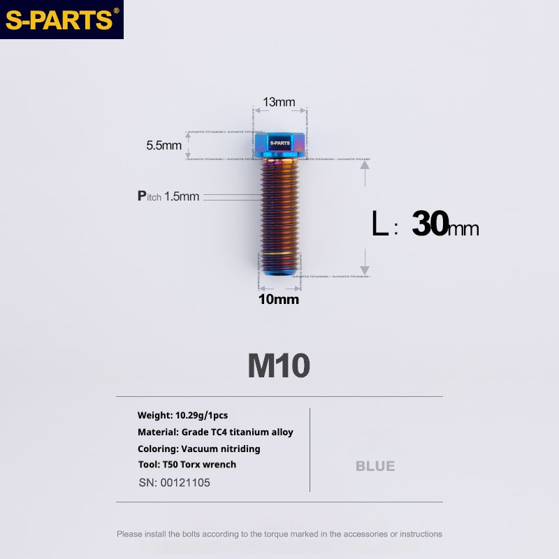SPARTS A3 Serie M10 L20-60mm D13 P1.5-P1.25Titanio Viti Moto Auto