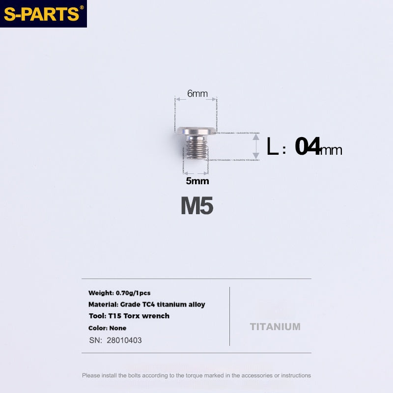 S-PARTS Parafusos do Bocal de Óleo em Liga de Titânio Alavancas de Freio para Mountain Shimano Sram TRP Alavancas de Câmbio Road Shimano