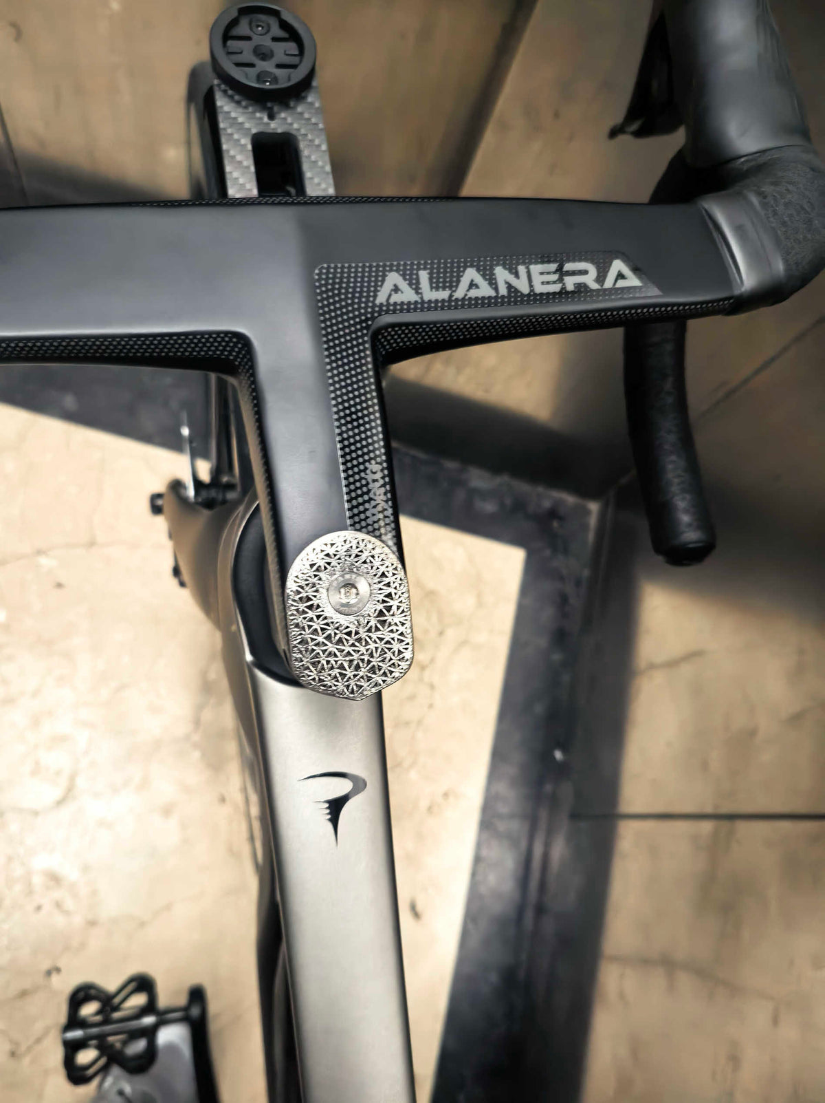Tappo attacco manubrio in titanio stampato in 3D, adatto per manubri bici da strada integrati DEDA Alanera, 1 pz.