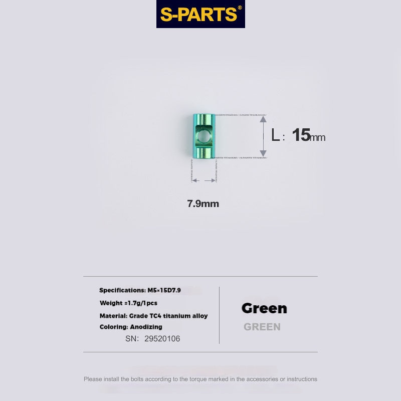 S-PARTS Parafusos de Titânio M5 x 30/35/40/47mm & Porca Cilíndrica & Arruela para Canote de Selim de Bicicleta