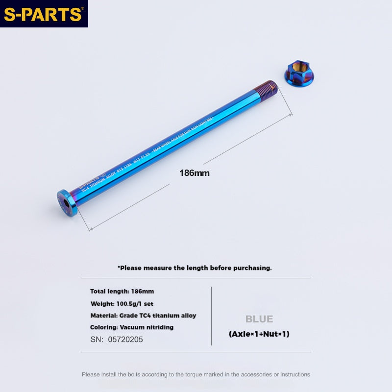 Asse ruota posteriore in lega di titanio Sur-Ron Light Bee S-PARTS e dado abbinato
