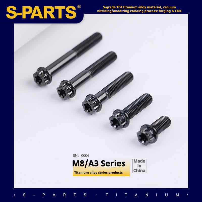 SPARTS Série A3 M8 L10-120mm Parafusos Titânio Preto para Motocicleta e Automóvel