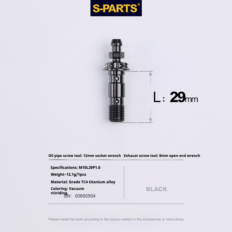 SPARTS Doppio bullone banjo in titanio M10 L29MM con kit di nipplo di spurgo