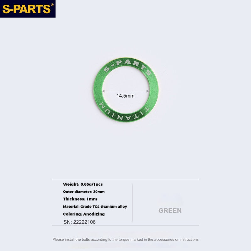 Rondelles de pédales S-Parts en titane | Compatibles Shimano Dura-Ace, Ultegra, 105, Look Keo, Wahoo Speedplay, Garmin Vector 3, Rally et Favero Assioma