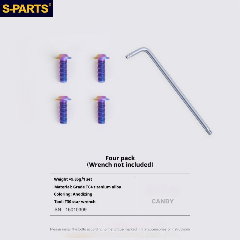 S-PARTS Conjunto de Parafusos de Titânio Cabeça Guarda-Chuva para Capacete ARAI RAPIDE-NEO | Parafusos M6 com Chave T30 | 6 Cores Disponíveis