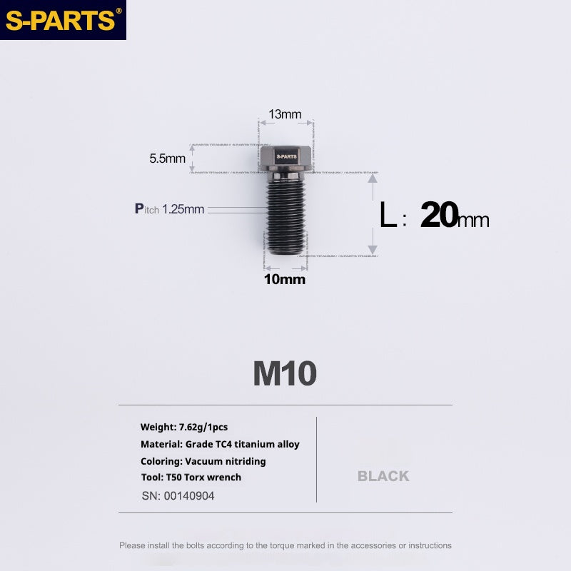 SPARTS A3 Serie M10 L20-60mm D13 P1.5-P1.25Titanio Viti Moto Auto