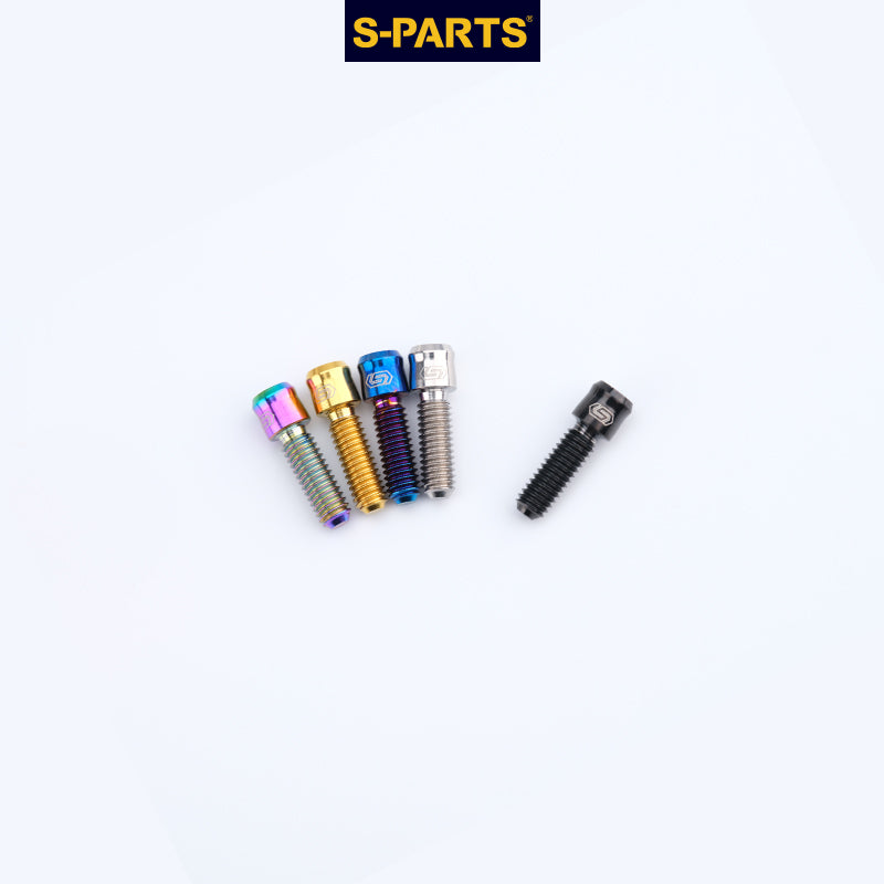 S-PARTS Série Small Column Head M4 L06-50mm Support de guidon Réglage fixe de la course de frein Vis en titane