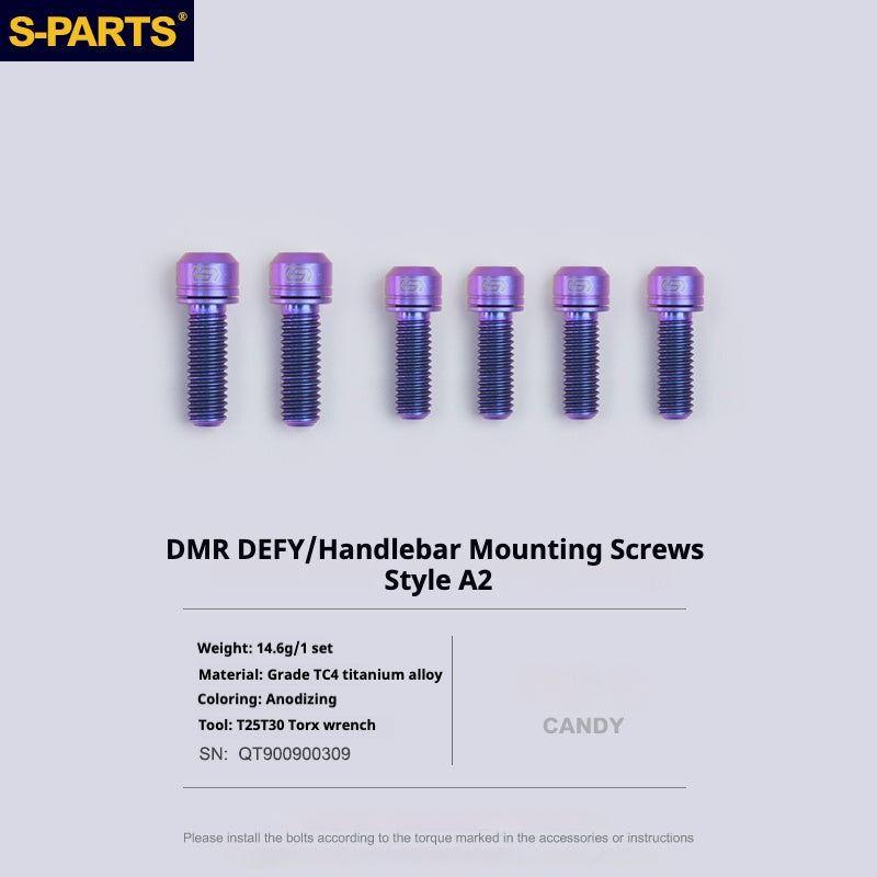 S-PARTS 티타늄 나사 DMR DEFY/SPANK SPOON /DPSBikes/스트리트 트라이얼/BMX 핸들바 장착 나사