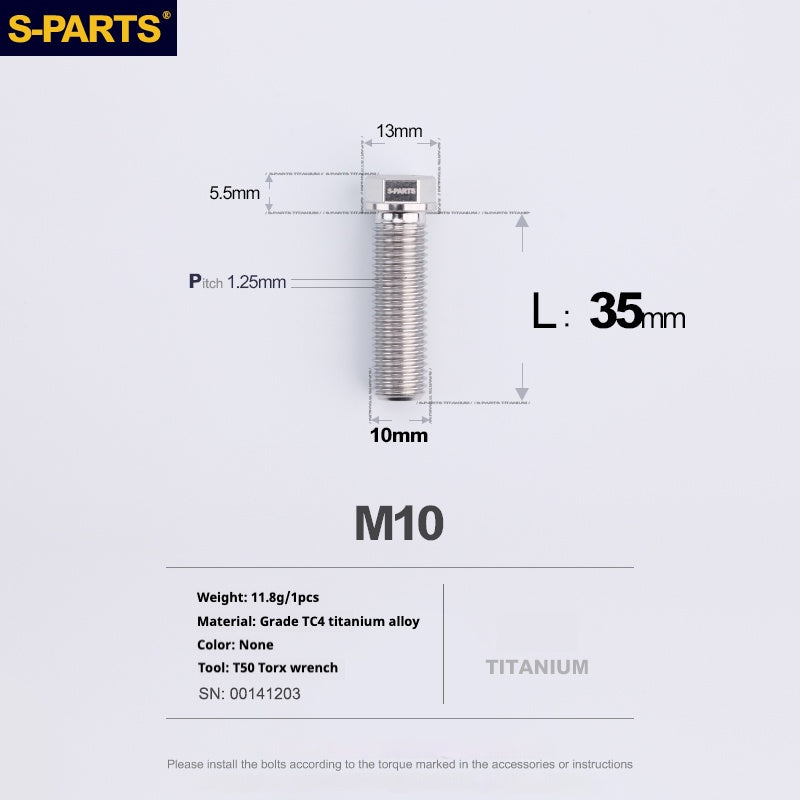 SPARTS A3 Serie M10 L20-60mm D13 P1.5-P1.25Titanio Viti Moto Auto