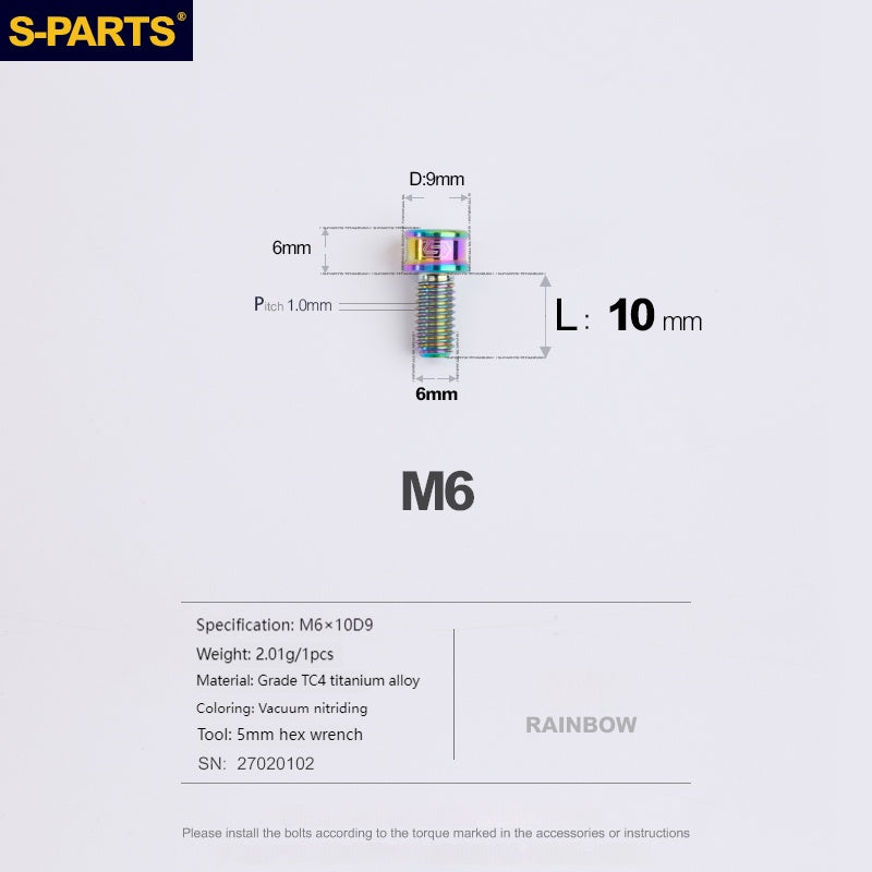 S-PARTS Lega di Titanio Cambio Freno Blocco Linea Mountain Road Bicicletta Deragliatore Anteriore Deragliatore Posteriore Vite di Compressione